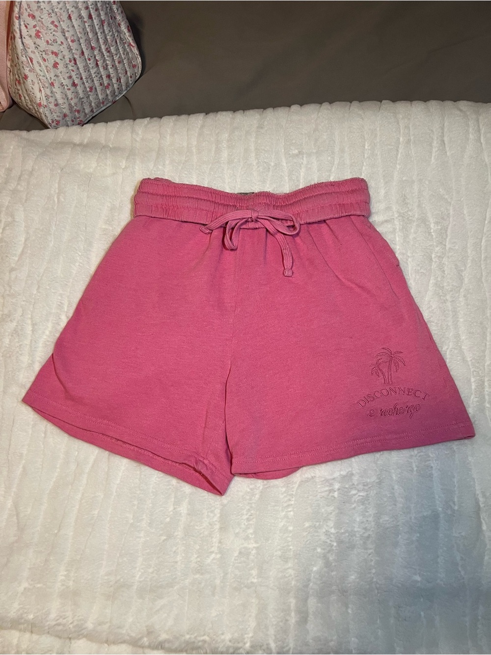Garage Pink Cotton Terry Casual Shorts